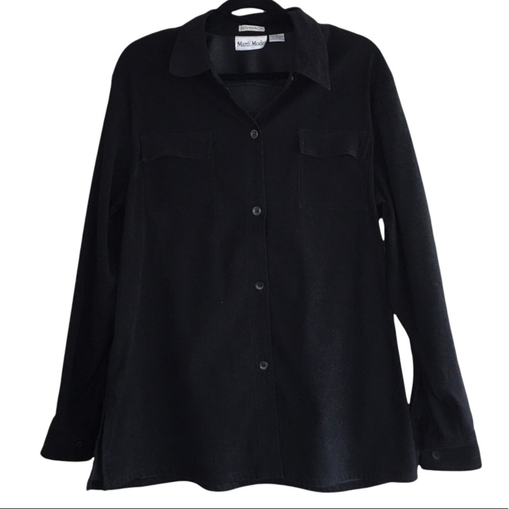 MARDI MODES Black Long Sleeve Button Up